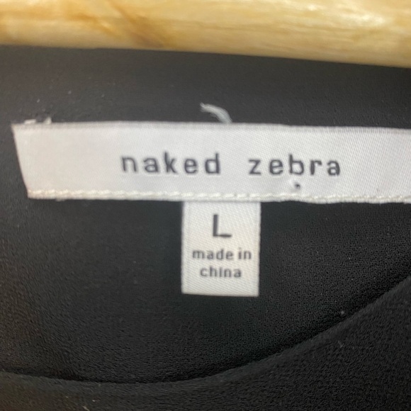 Naked Zebra Black Tank with cutouts size Large - Picture 2 of 3